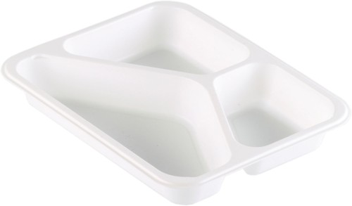 Duni PP-Schale Caterline 227 x 178 x 32 mm Weiß 3-Teilung, 216 Stk/Krt (1 x 216 Stk)