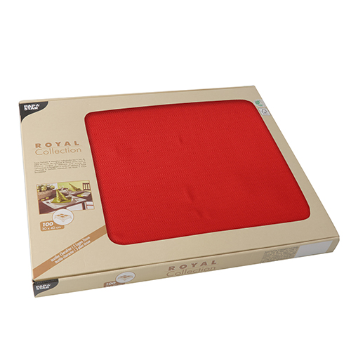 PAPSTAR 100 Tischsets, Tissue ROYAL Collection 30 cm x 40 cm rot