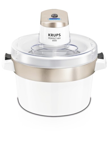 Krups Eismaschine VENICE PERFECT MIX, für 1 Liter Eis, Sorbet, Frozen Yoghurt, mit Rezeptheft und Silikonlöffel