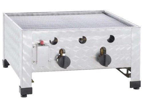 NEUMÄRKER Gas-Kombi-Tischbräter - 2 Brenner nur für Propan-/Butangas 485x530x280 mm