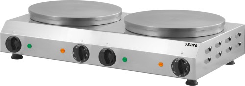 SARO Crêpeseisen Modell PIERRE Made in Europe - Material: (Gehäuse) Edelstahl, (Platte) Gusseisen - 2 Platten - Seperat voneinander ein-