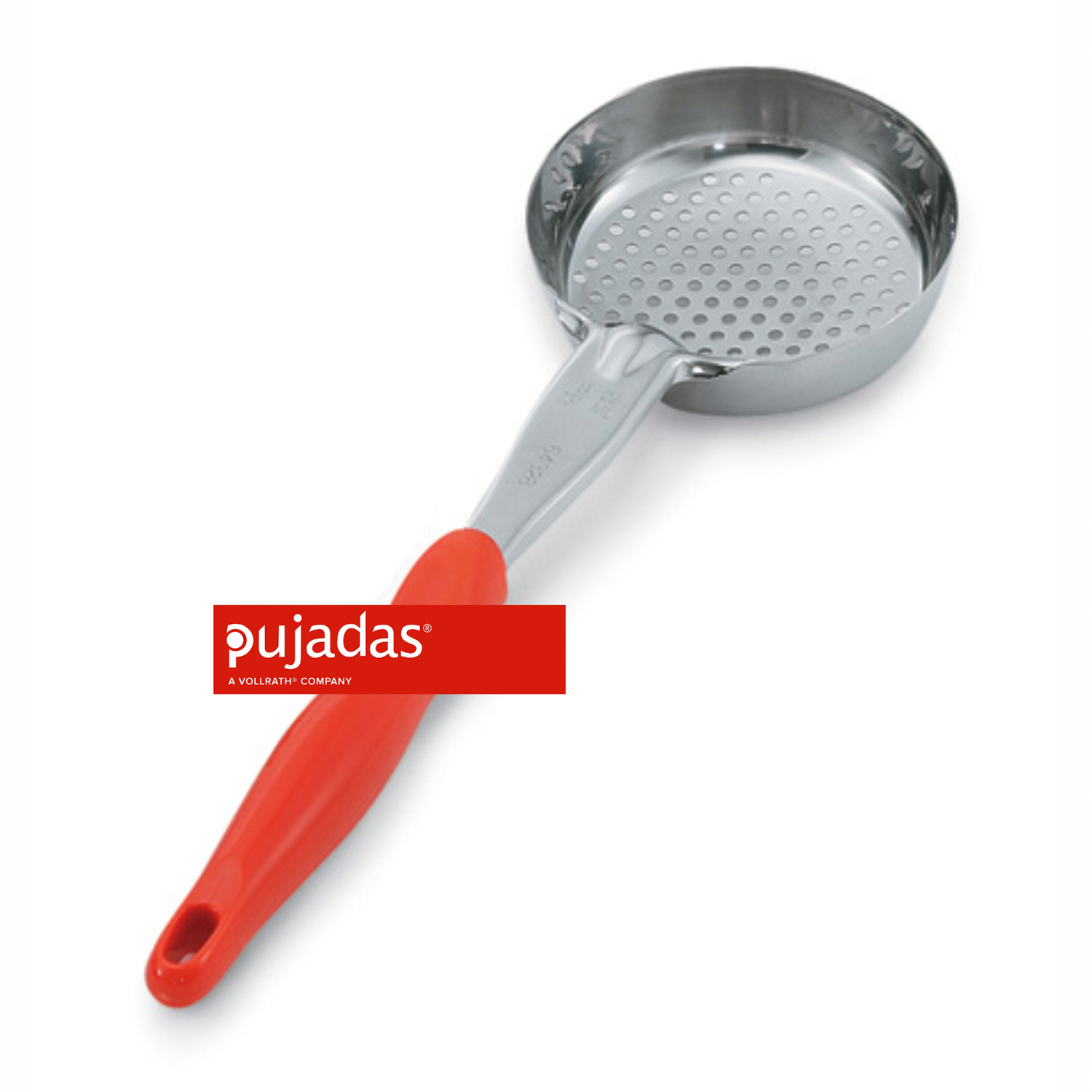 Pujadas Rundschopf-Kelle, Länge 36cm, Durchmesser 10,2cm , Orange , 235ml, gelocht