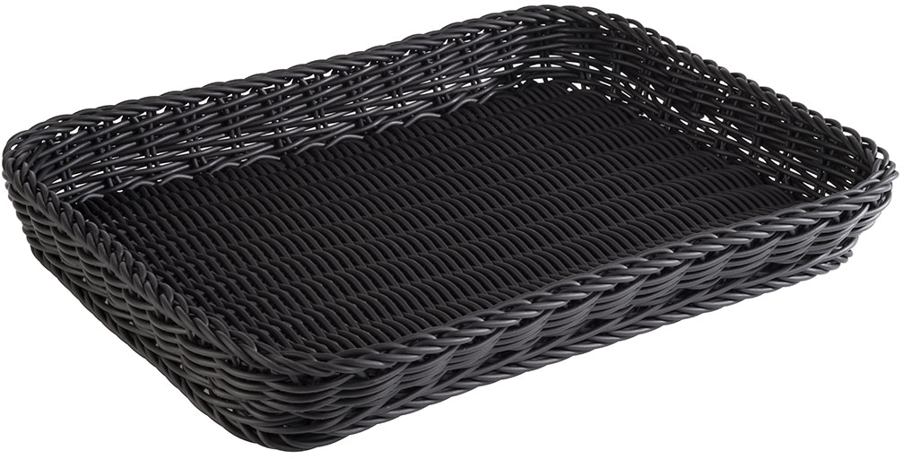 Korb -PROFI LINE- 40 x 30 cm, H: 5 cm Polypropylen, schwarz spülmaschinengeeignet bruchsicher stapelbar