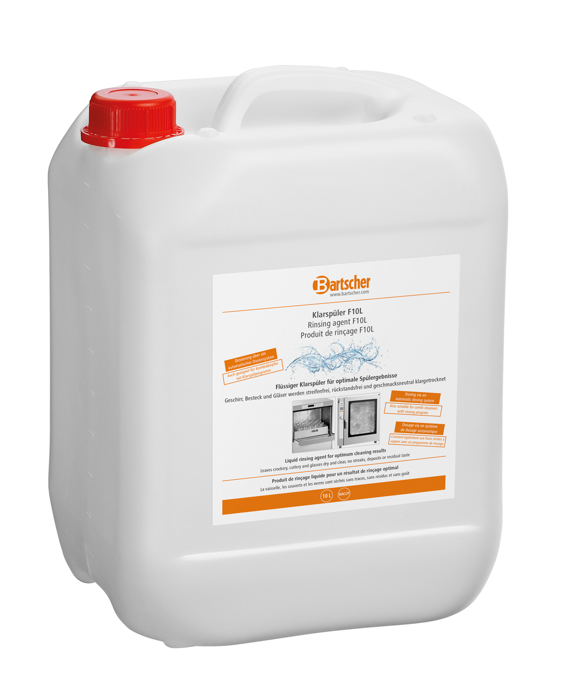 Bartscher Klarspüler F10L | HACCP-konform: Ja |Maße: 22 x 19 x 31,0 cm. Gewicht: 10,7 kg