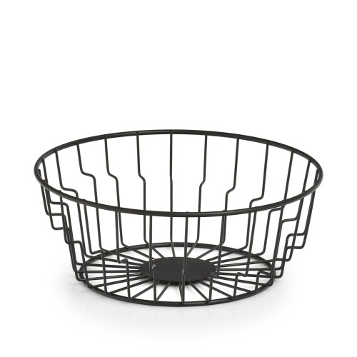 Obstkorb, Metall, schwarz. Ø: 239 mm. Höhe: 95 mm.