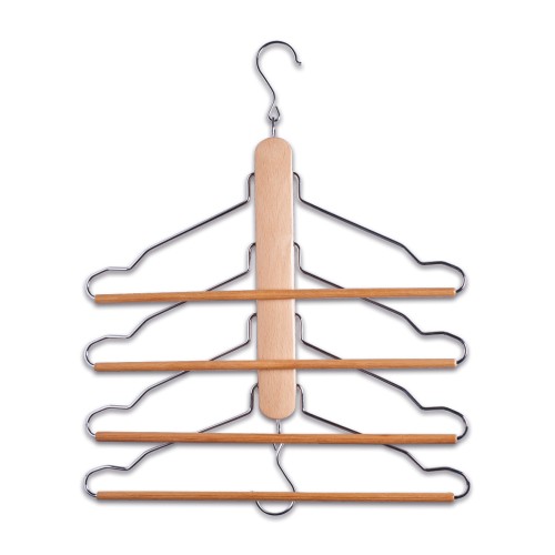 Zeller Mehrfach-Kleiderbügel, Buche/Metall