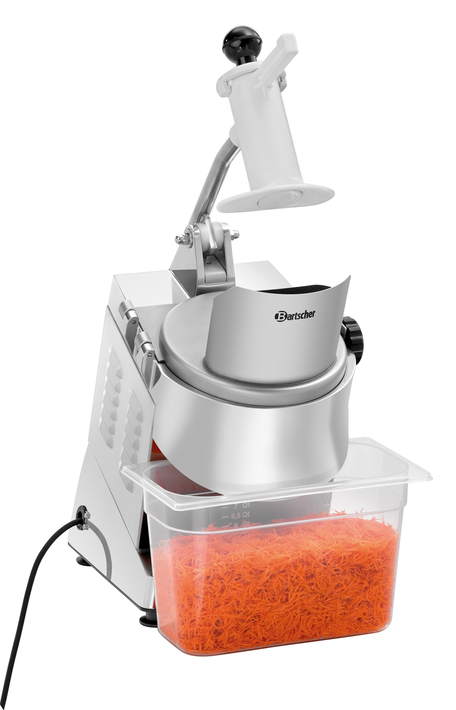 Bartscher Gemüseschneider GMS601 | Inklusive: 1Auffangbehälter (1/3 GN, 175 mm tief) ,1 Stopfer| Maße: 29 x 53 x 51,5 cm. Gewicht: 18,3 kg