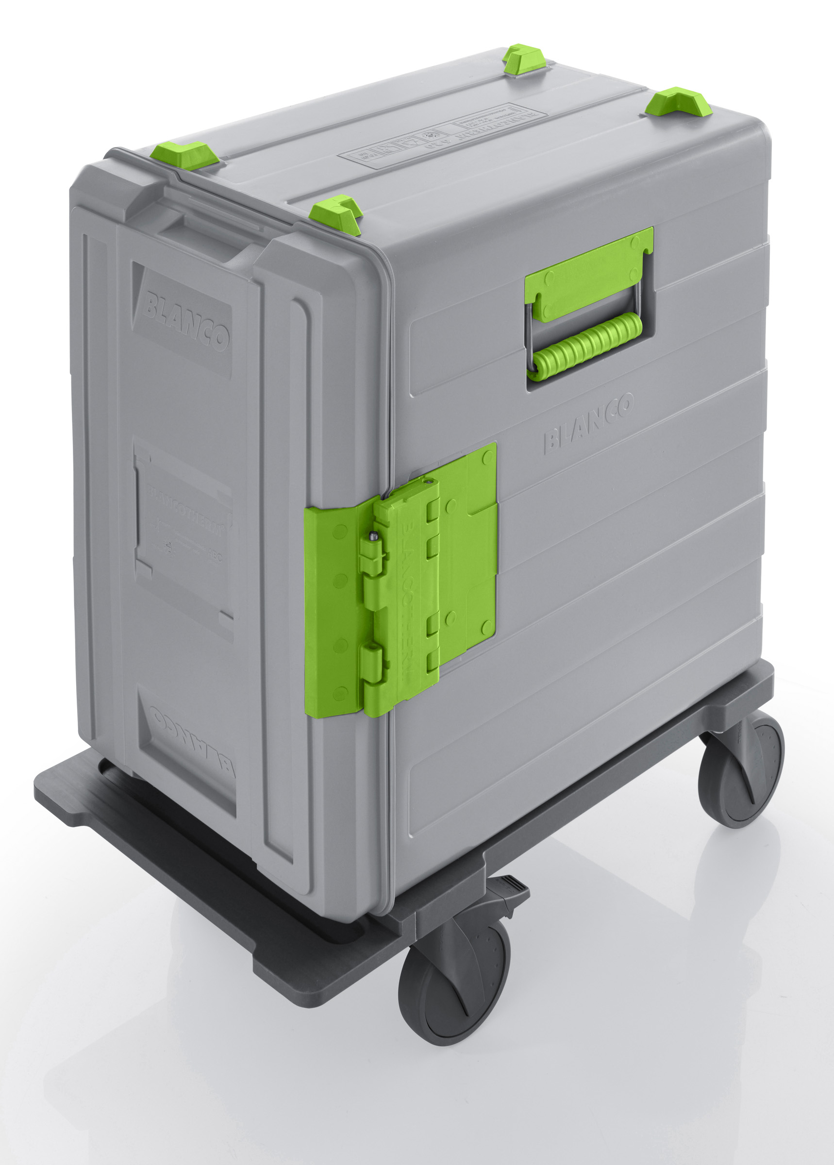 BLANCO BLANCOTHERM 620 KUF-F mit Kondensat-Rinne, Speisentransportbehälter, aus Kunststoff, fahrbar, mit Rollen gemäß DIN 18867-8 aus