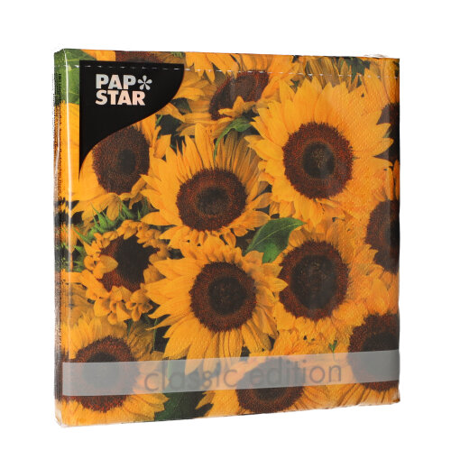 20 Servietten, 3-lagig 1/4-Falz 33 cm x 33 cm "Soleil" von PAPSTAR
