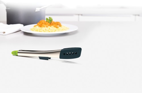 Joseph Joseph Elevate - hochwertige Kochzange aus Edelstahl, 12 Zoll - grau/grün