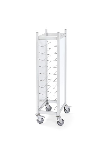 GN Tablettwagen. Aluminium. passend für 10 GN 1/1 Tabletts, Abmessungen 168 x 46 x 68 cm,