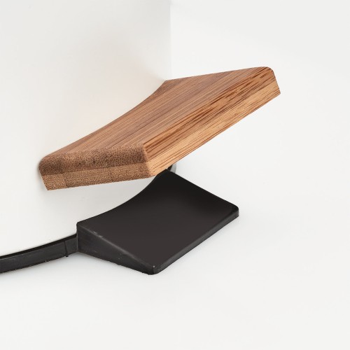 Kosmetikeimer, 3 ltr., Metall/Bambus, weiß. Ø: 168 mm. Höhe: 240 mm.