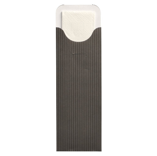 500 Bestecktaschen 23,5 cm x 7,3 cm anthrazit "Lines" inkl. weißer Serviette 40 x 40 cm 2-lag. von PAPSTAR