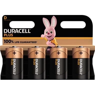 DURACELL Batterie Plus D/Mono LR20 Alkaline 1,5V 4 St./Pack.