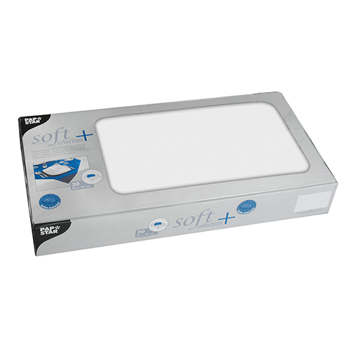 20 Mitteldecken, stoffähnlich, Vlies "soft selection plus" 80 cm x 80 cm weiss von Starpak