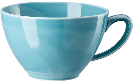 Mesh Colours Aqua (türkis) von Rosenthal, Cafe au Lait Obertasse, aus Porzellan