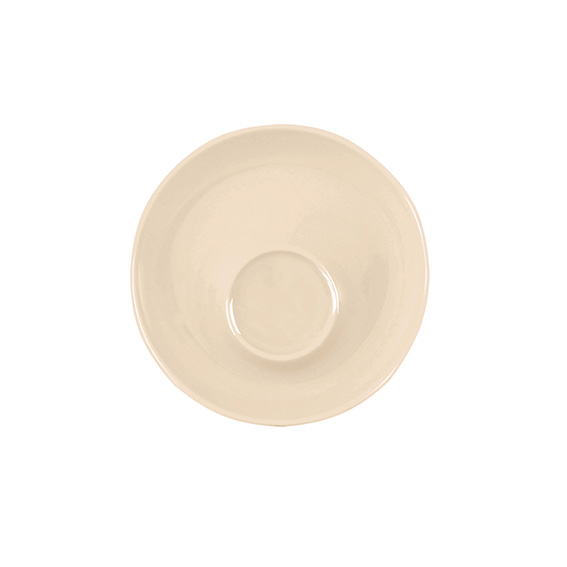 Untertasse 11 cm Spiegel außerzentrisch - Form:, Baristar - Dekor 68568 beige - aus Porzellan., Hersteller: Eschenbach. "Made in Germany".