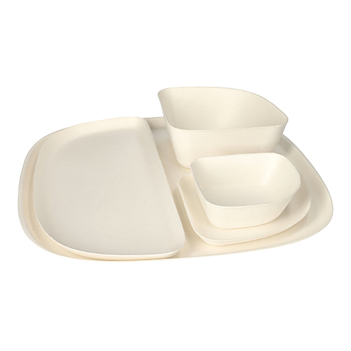 PAPSTAR 24 Schalen, Zuckerrohr "pure" 3,5 cm x 10 cm x 10 cm weiss "Belle Vie, Ligne Carrée"