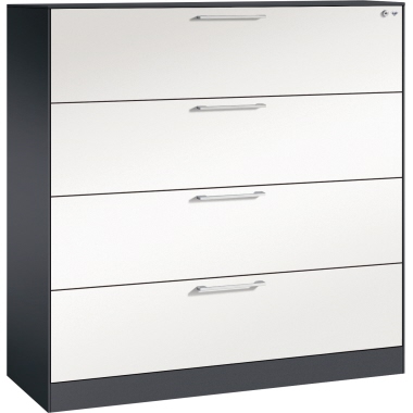 C+P Hängeregistraturschrank Asisto 1.200 x 1.298 x 435 mm (B x H x T) Stahl, lackiert Farbe der Front: verkehrsweiß Farbe des