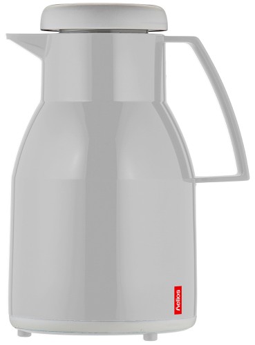 Helios Isolierkanne WASH, Inhalt: 1,0 Liter, Farbe: grau, spülmaschinengeeignet, Kunstoff, Qualitätsglas-Einsatz, Drehverschluß,