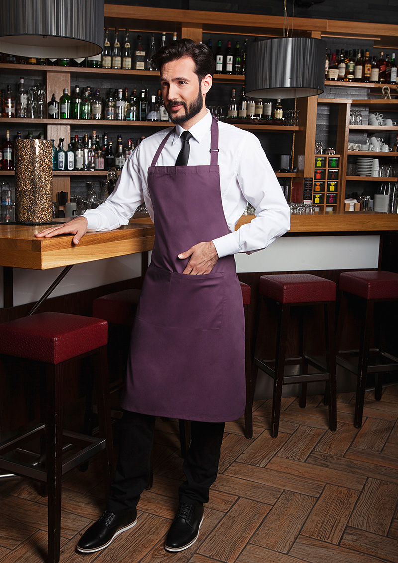 Latzschürze Basic mit Schnalle und Tasche - Maße: 75 x 90 cm (Breite x Länge)