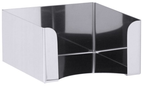 Serviettenhalter für Cocktailservietten 25 x 25 cm (1/4 Falz) aus Edelstahl, hochglänzend, klassische, schlichte Form mit