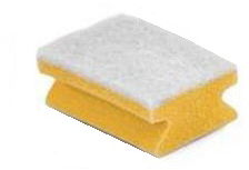 GVS Scheuerschwamm 14x7x4,5 cm kratzfrei GELB/WEISS *EINZELSCHWAMM*