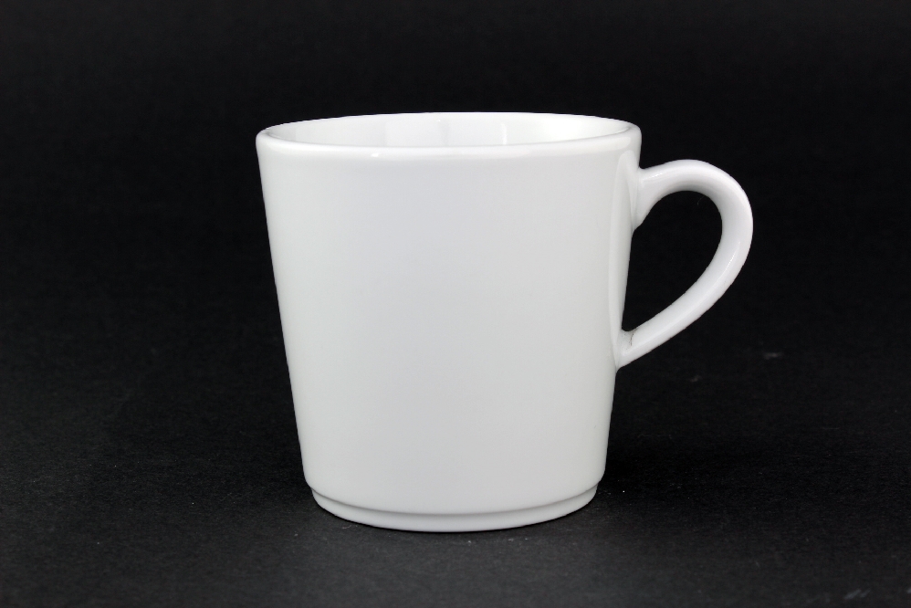 Milchkaffee-/ Kakaotasse 0,26l, konisch, Form Primavera - uni weiß, Eschenbach Porzellan