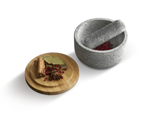 Joseph Joseph Dash Mörser & Stößel aus Granit mit Bambusdeckel