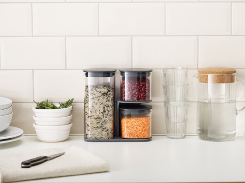 Joseph Joseph Podium - 3-teiliges Aufbewahrungsgestell für Vorratsdosen - grau