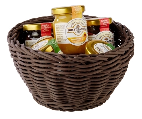 Korb, rund Ø 16 cm, H: 8 cm Polypropylen, braun -PROFI LINE- spülmaschinengeeignet bruchsicher stapelbar