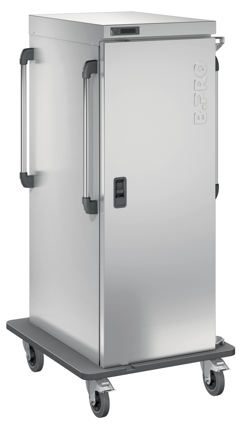 B.PROTHERM E Bankettwagen 2/1 umluftgekühlt aus rostfreiem Edelstahl, mit Flügeltür, fahrbar. / BPT E 36 (30) C banquet B.PRO