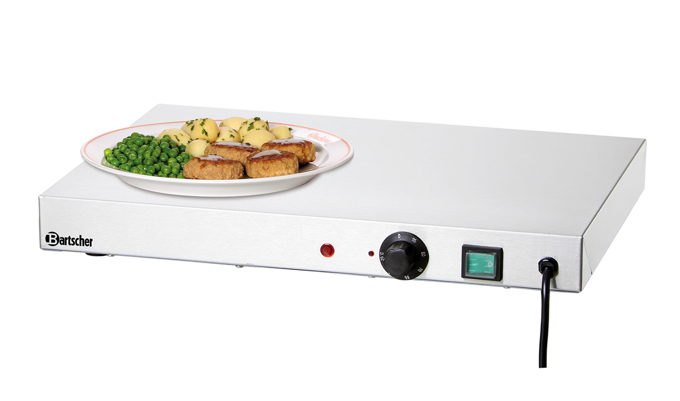 Bartscher Warmhalteplatte WP250 | Thermostat: Ja| Maße: 50 x 37,5 x 6,4 cm. Gewicht: 5 kg