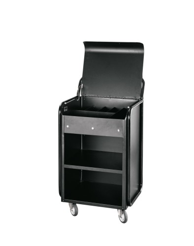 Zimmerservicewagen. pulverbeschichtetes Aluminium. 4 schwenkbare Rollen, davon 2 mit