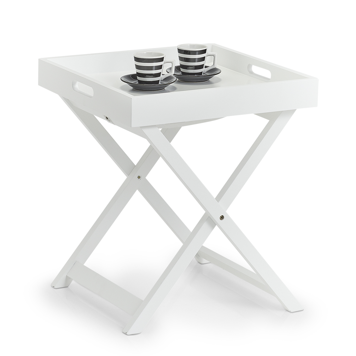 Beistelltisch, Holzfaserplatte MDF, 40x40x46,5 cm. Farbe: weiß. Dieser Beistelltisch im zeitlos eleganten Weiß hat gleich mehrere Vorteile: In