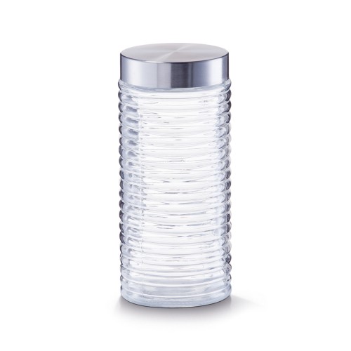 Zeller Vorratsglas gerillt, 1400 ml, Edelstahldeckel