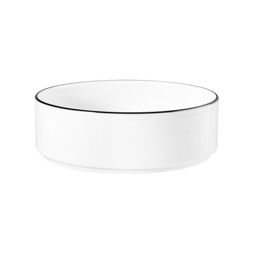 Seltmann Schale halbhoch 16 cm M5399-16, rund, Form: Good Mood, Dekor: 10826 Black Line, hohe Kantenschlagfestigkeit, Made in Germany