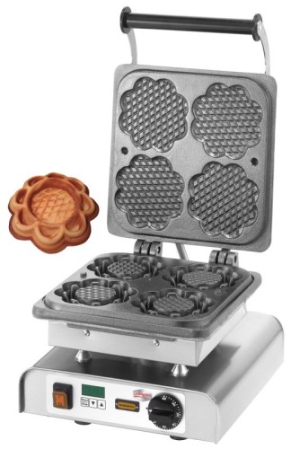 NEUMÄRKER Waffeleisen Waffeltörtchen I mit Digitaltimer, Backplatten Grauguss 310x340x250 mm