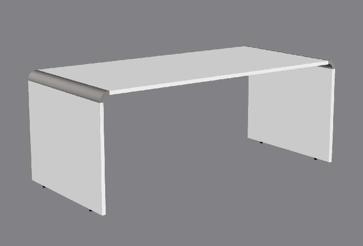 Schreibtisch MODUS, Farbe: lichtgrau, Maße: 180 x 90 x 75cm, stabiles Wangengestell aus Holz mit Stellfüßen