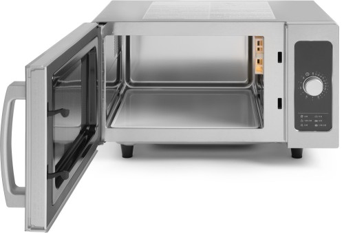 HENDI Mikrowelle 1000W - Inhalt: 25 Liter - 230 V - 1550 W - 511x432x(H)311 mm Ohne Drehteller - Garraum komplett nutzbar.