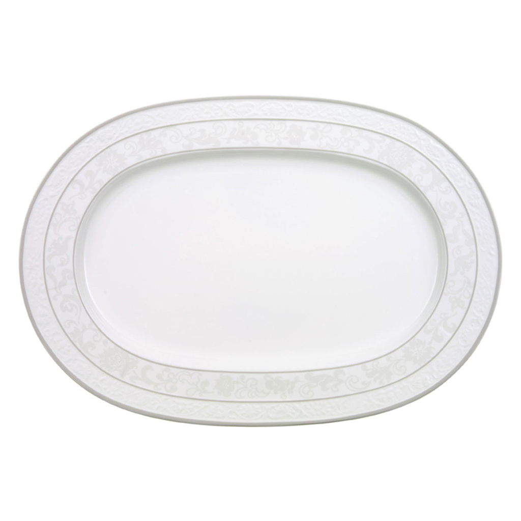 Villeroy und Boch Platte oval - Maße: 41,5 x 28,8 x 2,2 cm / Ser.: Gray Pearl