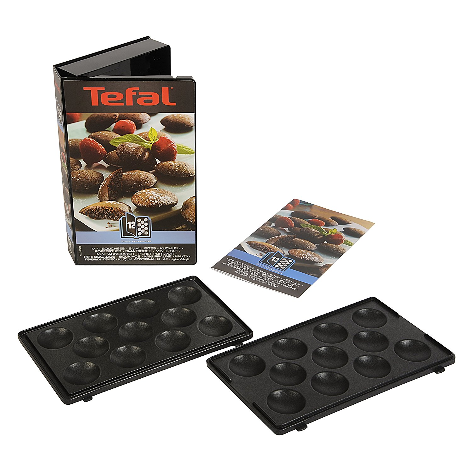 Platten-Set zu Tefal Snack Collection, antihaftbeschichtet, Maße: 226 x 132 mm, Küchlein Set XA8012,