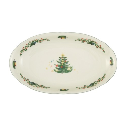 Seltmann Beilagenplatte 24 cm, Form: Marieluise, Glasur: elfenbein, Dekor: 43607 Weihnachten