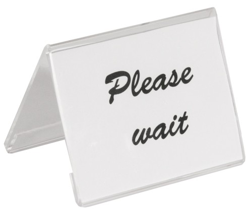 Aufsteller, klein aus Acryl, für Einschubkarten 10,5 x 8  cm Breite: 10,5 cm, Höhe: 8 cm