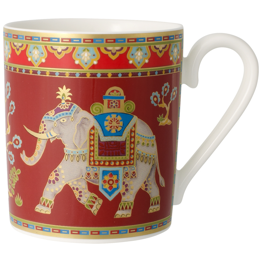 Villeroy und Boch Becher mit Henkel - Maße: 11,2 x 7,7 x 8,8 cm / Ser.: Samarkand Rubin