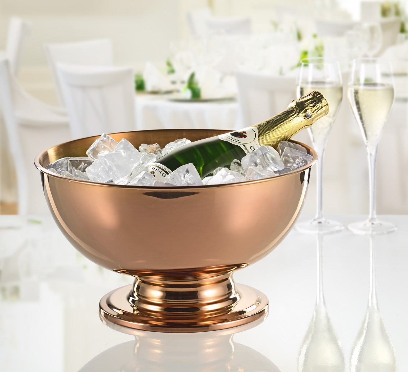 Champagner-Kühler PORTLAND, Edelstahl, 5 ltr., mit kupferfarbener PVD-Beschichtung