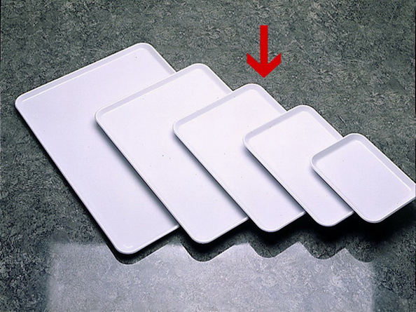 Serviertablett BASIC weiß, Maße: 350 x 240 x 12 mm, stapelbar, aus SAN Kunststoff