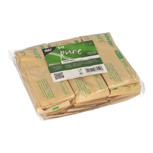 50 Kaffeelöffel, Holz "pure" 11 cm einzeln verpackt in Papierbeutel von PAPSTAR