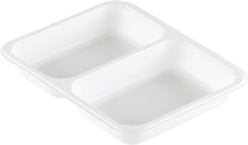 Duni PP-Schale Caterline 227 x 178 x 32 mm Weiß 2-Teilung, 216 Stk/Krt (1 x 216 Stk)