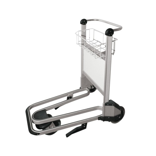 Airport Trolley. eloxierte Aluprofile. 3 Räder Ø 18 cm mit Kugellager, praktischer Korb